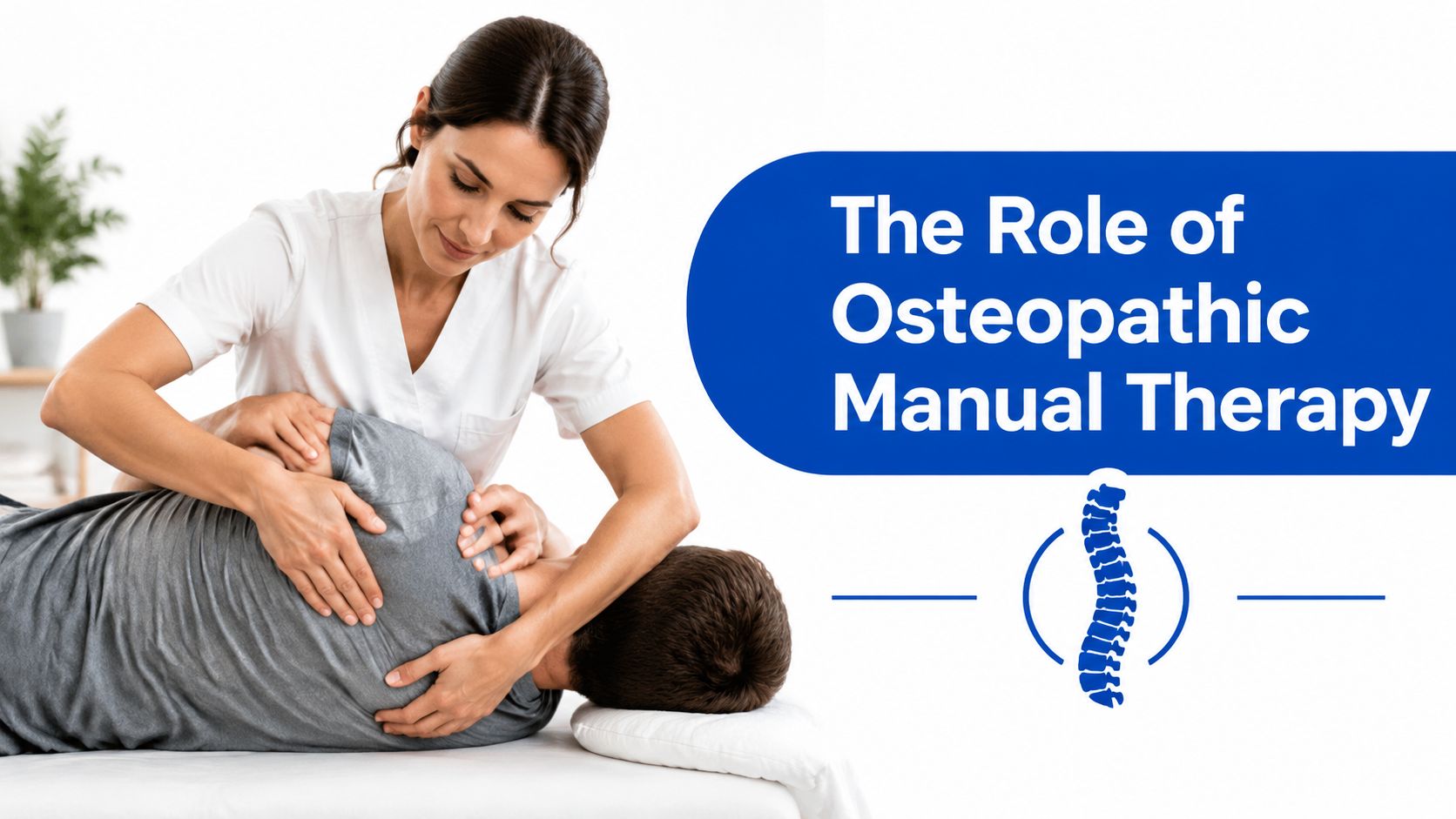 A professional osteopath performing manual therapy on a patient to help provide natural pain relief.